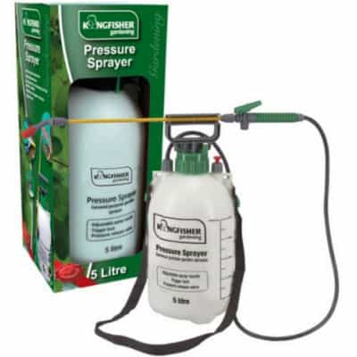kingfisher 5l pressure sprayer, ideal for gardeners who want to spray the drive way a couple of times a year or spray a couple of time a year in the gardener. A good quality product but professionals would be better looking for a better more robust product.