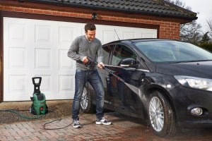 Bosch AQT 37-13 Plus Pressure Washer cleaning car