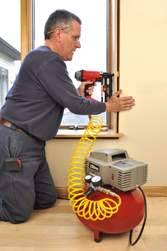 What types of air tools can be used with air compressors?