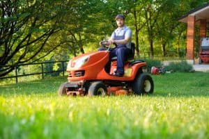 Starting a ride on lawn mower