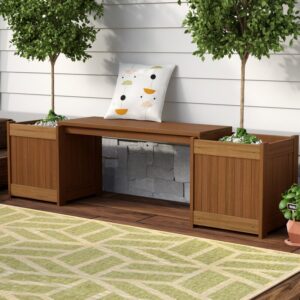 Arianna Wooden Planter Bench