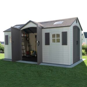 Lifetime 15 ft. W x 8 ft. D Apex Plastic Shed review