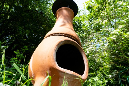 Clay chiminea