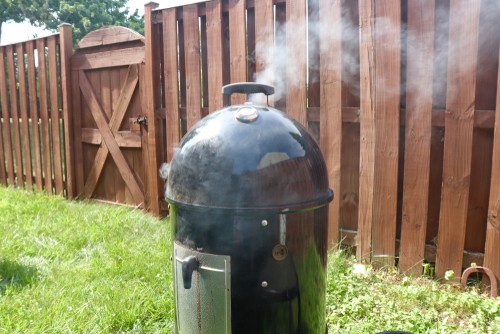 BBQ Smoker being used and tested