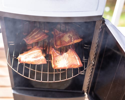 BBQ Smoker cooking ribs