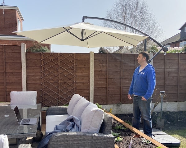 my testing a parasol base weight set designed for a cantilever parasol