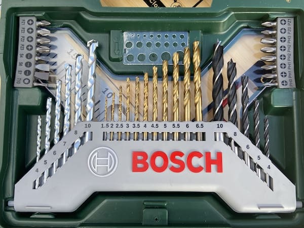 22 drill bits that are included in Bosch 70 piece set