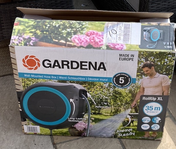 Gardena hose reel box