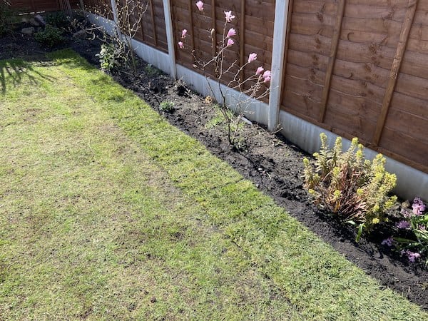 lawn now extended with new turf complete