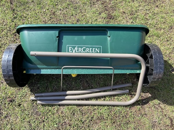 EverGreen Easy Spreader Plus broken down ready for storage