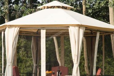 My review of the Best Hexagonal Gazebos including the Outsunny model in the picture