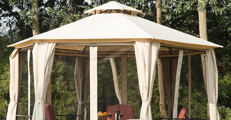 My review of the Best Hexagonal Gazebos including the Outsunny model in the picture