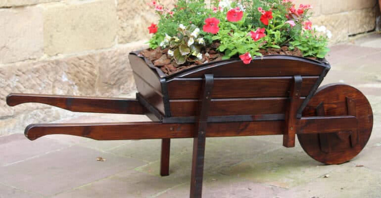 Best Wheelbarrow Planters and some top picks made from wood and metal