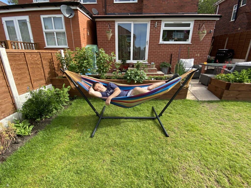 My top pick when it comes to garden hammocks, the  Vivere double hammock