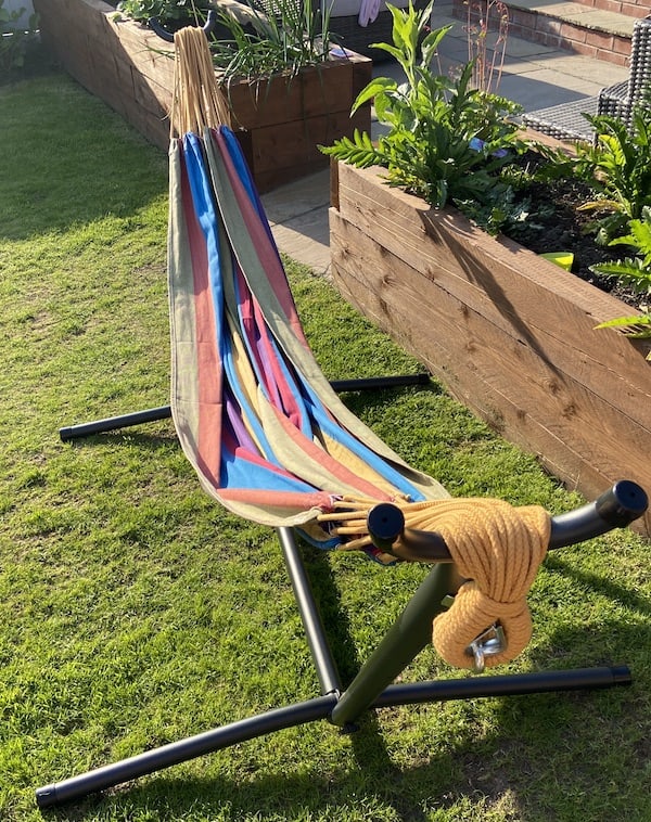 Vivere hammock made up and ready to use