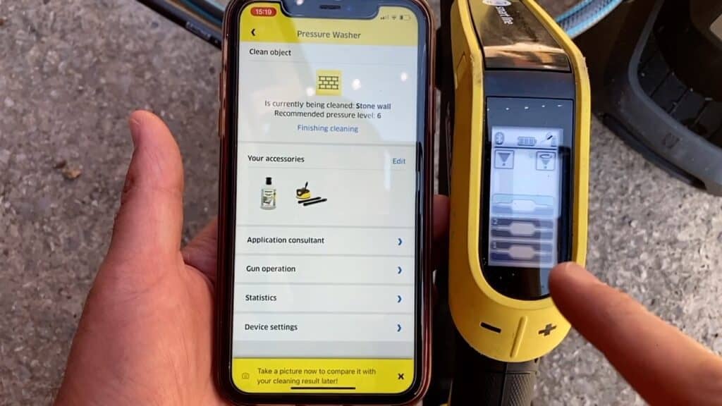 The APP that can be used with the smart control Karcher pressure washers