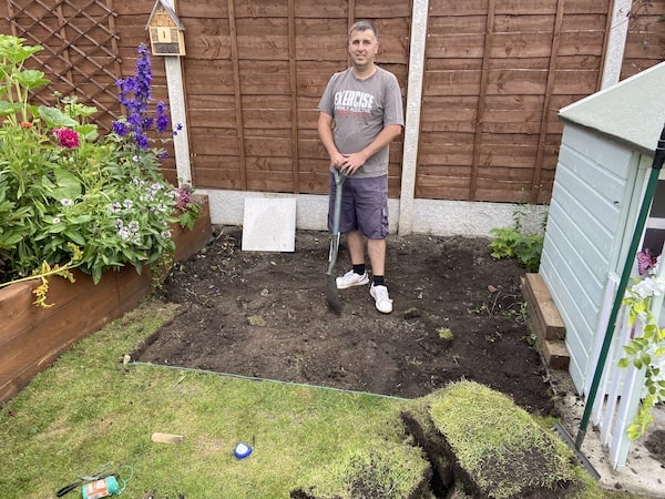 Digging foundations and used a string line to mark where i need to dig foundations to
