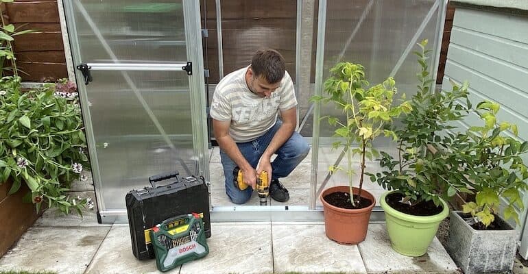 How to secure your greenhouse to a patio or concrete pad