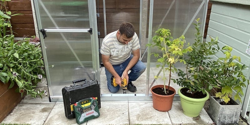 How to secure your greenhouse to a patio or concrete pad