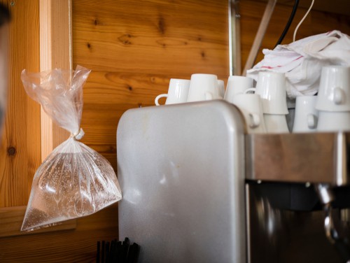 Bag of water to repel flies