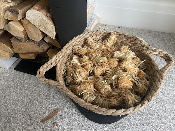 Wood wool firelighters which are probably the best firelighters for lighting a wood burning stove