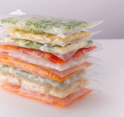 Vacuum sealed vegetables , carrots