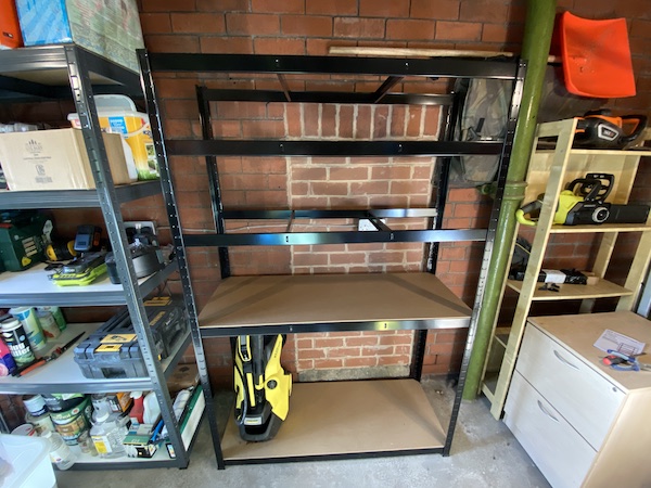 Building G-Rack garage racking at full 6ft height with 5 shelves