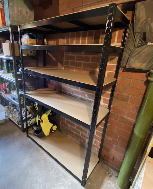 G-Rack metal racking fully assembled