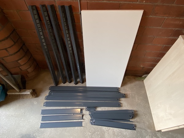 Storalex garage racking before assembling