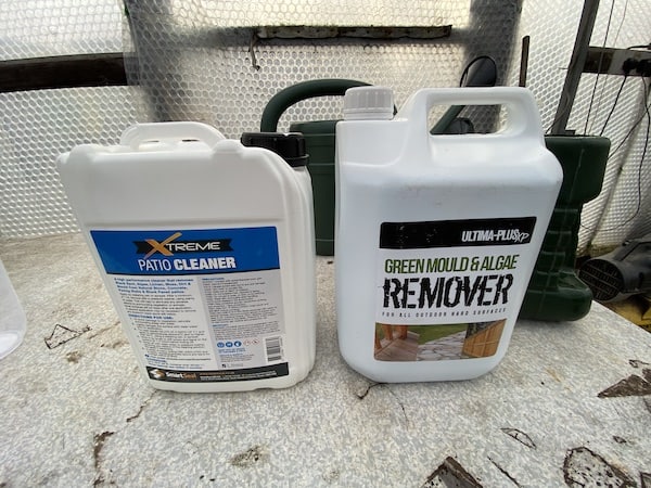 The two best patio cleaners that I found to be most effective at removing block spots, algae and mould from patios and paths