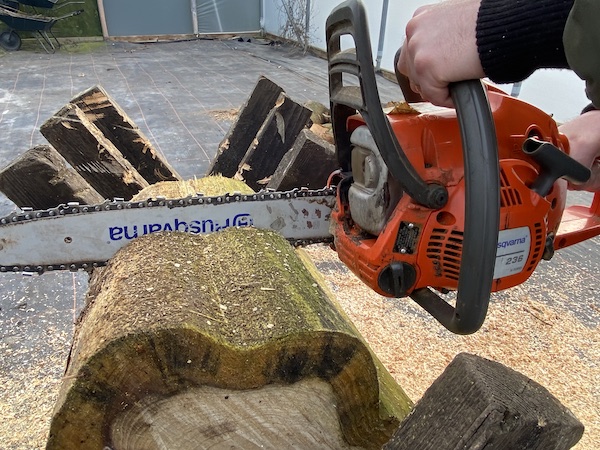 Husqvarna 236 14" Petrol Chainsaw during testing