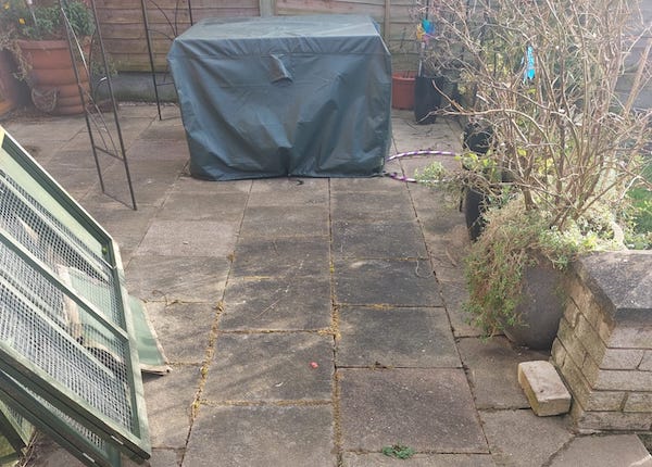 Patio after spraying with ULTIMA-PLUS XP Patio Cleaner