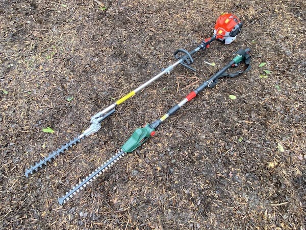 My Bosch 18v telescopic long-reach hedge trimmer and the BU-KO Multi-tool, which includes a long-reach hedge trimmer - Both good options!