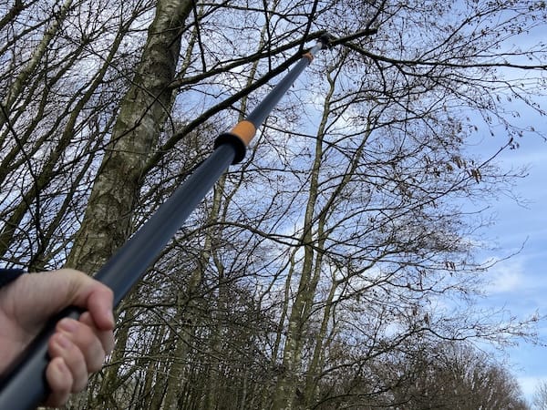 Fiskars PowerGear X UPX86 Telescopic Tree Pruner has a reach of around 6 meters
