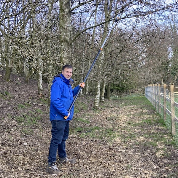The Fiskars PowerGear X Telescopic Tree Pruner UPX86 which is my new favourite for general tree pruner of smaller branches under 3.2cm in diameter