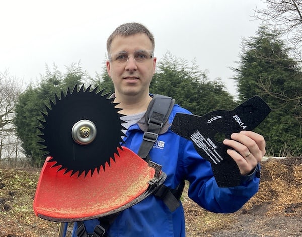 The two brush cutter blades that come with the BU-KO multi tool