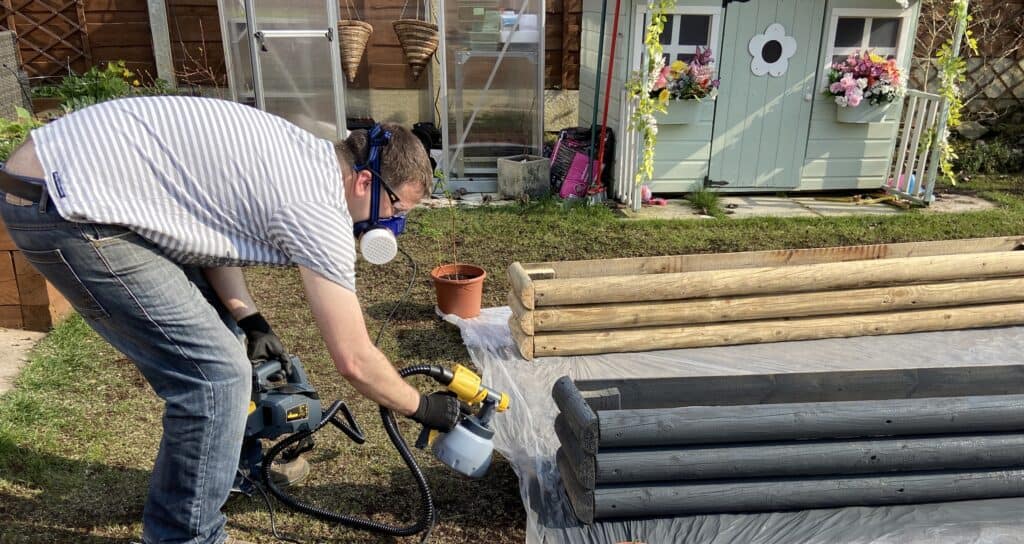 Paint sprayer I tested on my fence and large 8ft troughs