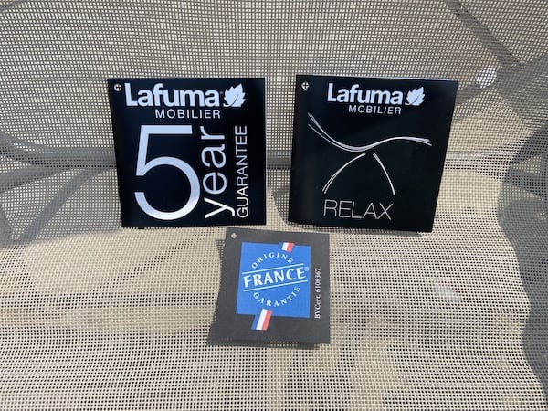 5 year guarantee comes with the Lafuma Mobilier