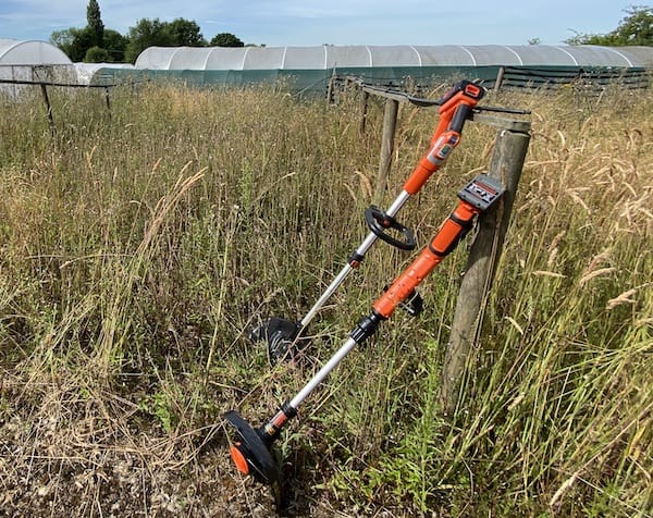 36v and 18v Black + Decker Cordless Strimmers I have been testing against each other