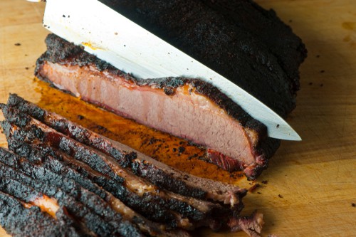 Chopped Beef Brisket cooked on a smoker bbq low and slow