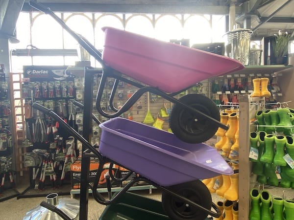 Wheelbarrows at my local garden centre which are great for general gardening use