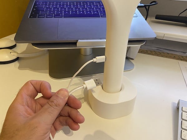 I simply recharge it with the USB cable plugged into my laptop or USB plug