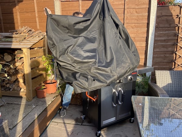 My Sotor BBQ Cover, which I have been really impressed with - 600D Oxford fabric with a PVC coated backing and taped sealed seams - Probably one of the best covers I have used and affordable too.