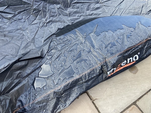 Testing how waterproof the furniture covers are