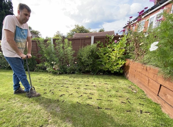 Using the Walensee Lawn Coring Aerator on a small lawn