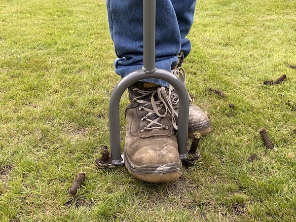 Using my favourite aerator the Walensee Lawn Coring Aerator