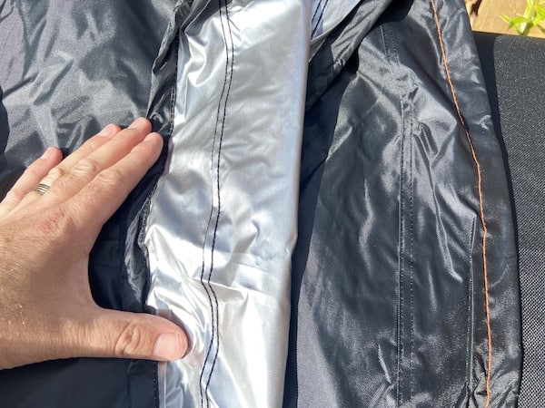Waterproof 420D fabric with a silver lining underneath for extra protection