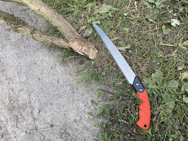 Wilkinson sword pruning saw being tested