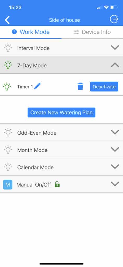 The 6 different watering models you can choose from