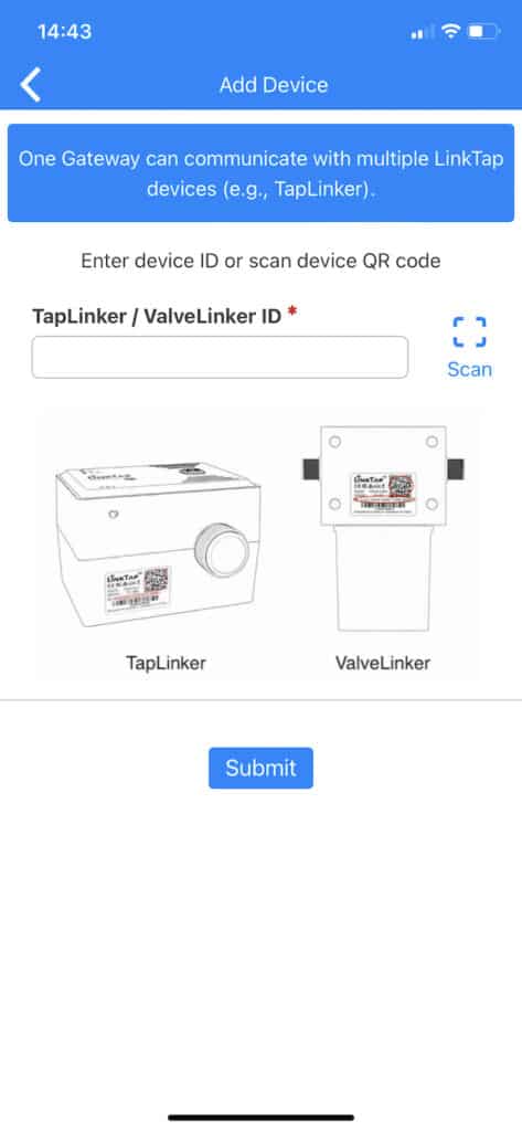 Adding water timer to the APP by scanning the QR code